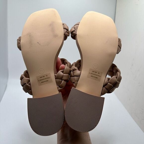 CUSHIONAIRE Women's two band braided low block heel slide sandal +Memory Foam 7 - Picture 5 of 7